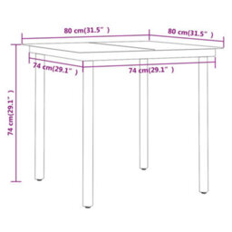 Berkfield 3 Piece Outdoor Dining Set Brown And Black - thumbnail 8