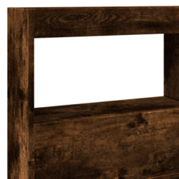 Berkfield Headboard Cabinet With Led Smoked Oak 140X17X102 Cm - thumbnail 9