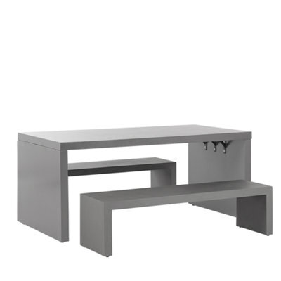 Beliani Garden Dining Set With Benches 4 Seater Taranto Concrete Grey - image 1