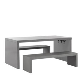 Beliani Garden Dining Set With Benches 4 Seater Taranto Concrete Grey - thumbnail 1