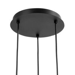 Beliani Three-Light Pendant Lamp With Amber Glass Shades, Black Iron Frame, 120Cm Drop - thumbnail 5