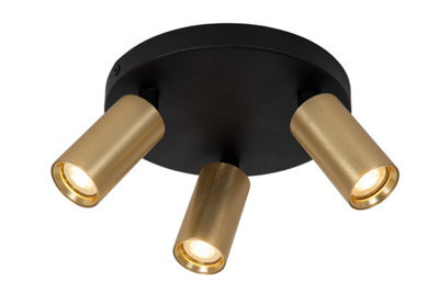 Lucide Ritmo Ceiling Spotlight Diameter 18Cm 3Xgu10 (Mr11) - Matt Gold, Brass - image 1