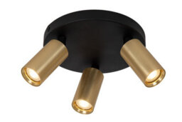 Lucide Ritmo Ceiling Spotlight Diameter 18Cm 3Xgu10 (Mr11) - Matt Gold, Brass