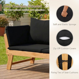 Patio Convertible Couch Sofa Bed Outdoor Daybed - thumbnail 4
