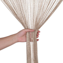 Neel Blue String Curtains Glitter Fringe Panel Fly Screen Doorway Tassel Curatin, 200Cm X 90Cm - Champagne - thumbnail 5