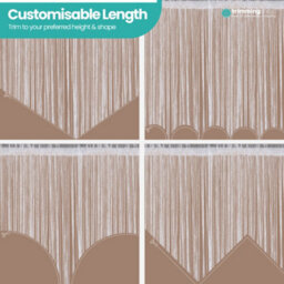 Neel Blue String Curtains Glitter Fringe Panel Fly Screen Doorway Tassel Curatin, 200Cm X 90Cm - Champagne - thumbnail 8
