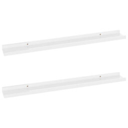 Vidaxl Wall Shelves 2 Pcs High Gloss White 80X9X3 Cm - thumbnail 2