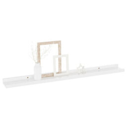Vidaxl Wall Shelves 2 Pcs High Gloss White 80X9X3 Cm - thumbnail 3