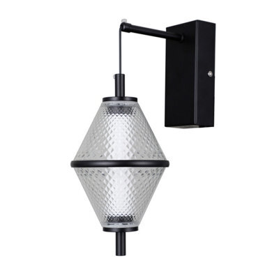 Luminosa Lighting Luminosa Fuente Wall Lamp Matt Black, Chrome 3000K Warm White - image 1