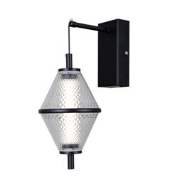 Luminosa Lighting Luminosa Fuente Wall Lamp Matt Black, Chrome 3000K Warm White - thumbnail 2