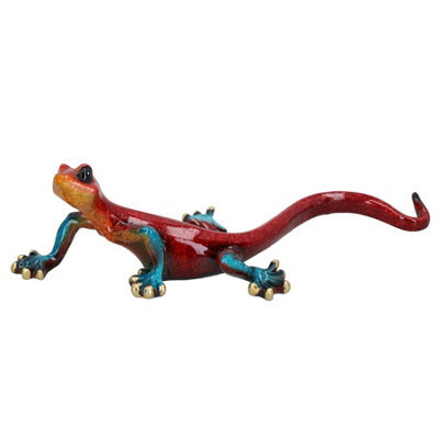 AB Tools Red Speckled Gecko Lizard Resin Wall Shed Sculpture Decor Statue Small House - image 1