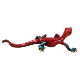 AB Tools Red Speckled Gecko Lizard Resin Wall Shed Sculpture Decor Statue Small House - thumbnail 2