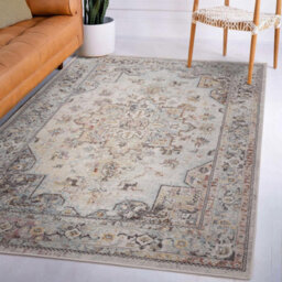 Furniturebox Uk Parisa Cream Vintage Persian Inspired Medallion Rug 200X300 - thumbnail 2
