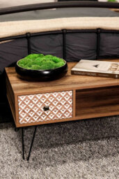 LPD Casablanca Coffee Table - Quirky Elegance With Black Metal Legs & Hidden Storage - thumbnail 4