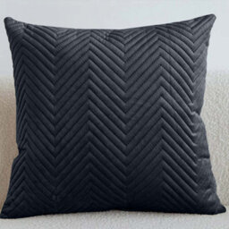Ameha Black Embossed Velvet Cushion Cover Pack Of 4, Soft Anti Allergic Zip Closure, 18X18 Inch - thumbnail 8