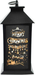 Shatchi Christmas Lantern Plastic Black Indoor Xmas Nativity Theme Decorations Battery Operated - thumbnail 2