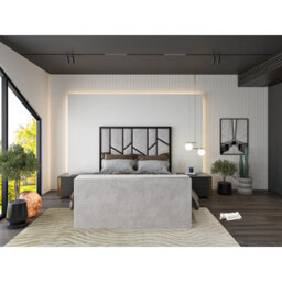 Sherlock Luxe Upholstered  Silver Television Bed Frame - thumbnail 2