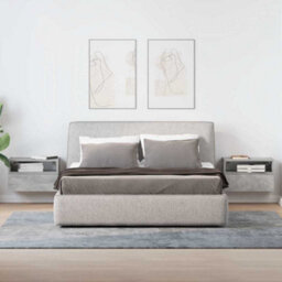 Berkfield Wall-Mounted Bedside Cabinets 2 Pcs Concrete Grey 45X26X28.5 Cm - thumbnail 3