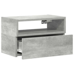 Berkfield Wall-Mounted Bedside Cabinets 2 Pcs Concrete Grey 45X26X28.5 Cm - thumbnail 5