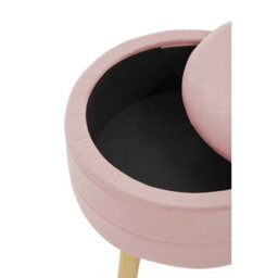 Premier Housewares Interiors By Premier Ivy Pink Velvet Stool - thumbnail 7
