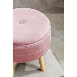 Premier Housewares Interiors By Premier Ivy Pink Velvet Stool - thumbnail 5