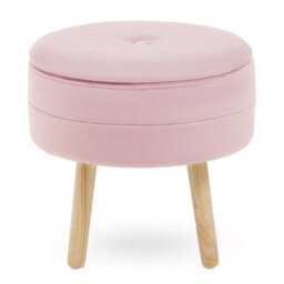 Premier Housewares Interiors By Premier Ivy Pink Velvet Stool