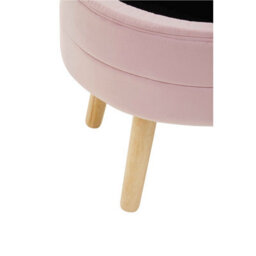 Premier Housewares Interiors By Premier Ivy Pink Velvet Stool - thumbnail 9
