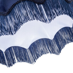 Happy Homewares Classic Victorian Lamp Shade In Midnight Blue Velvet With Navy Trims - thumbnail 5