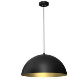 Milagro Beta Hand Made Designer Pendant Lamp 45Cm 1Xe27 In Matt Black With Gold Interior - thumbnail 8