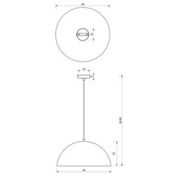 Milagro Beta Hand Made Designer Pendant Lamp 45Cm 1Xe27 In Matt Black With Gold Interior - thumbnail 6