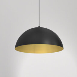 Milagro Beta Hand Made Designer Pendant Lamp 45Cm 1Xe27 In Matt Black With Gold Interior - thumbnail 3