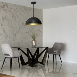 Milagro Beta Hand Made Designer Pendant Lamp 45Cm 1Xe27 In Matt Black With Gold Interior - thumbnail 5