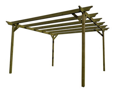 Arbor Garden Solutions Champion Wooden Garden Pergola Kit, 2.4M X 3M (Rustic Brown Finish) - image 1