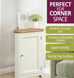 Hallowood Furniture Clifton Oak Painted Compact Corner Display Base Unit - thumbnail 5