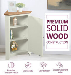 Hallowood Furniture Clifton Oak Painted Compact Corner Display Base Unit - thumbnail 4