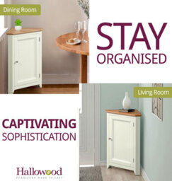 Hallowood Furniture Clifton Oak Painted Compact Corner Display Base Unit - thumbnail 6