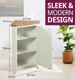 Hallowood Furniture Clifton Oak Painted Compact Corner Display Base Unit - thumbnail 3
