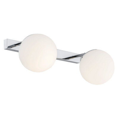 Luminosa Lighting Luminosa Satelite Outdoor Twin Globe Wall Lamp Opal Matt, Chrome Ip44 - image 1