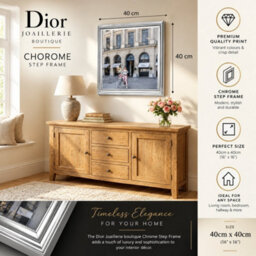 Home Luxe Interiors Dior Joaillerie Silver Step Frame Luxury Wall Art 40X40Cm Home Decor - thumbnail 6
