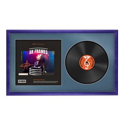 "30X17"" Purple Classic Vinyl Record Frame With Pompadour Mount For 12 Inch Lp Album Cover & Disc - Ak Frames" - image 1