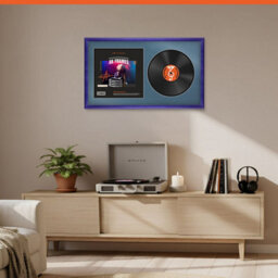 "30X17"" Purple Classic Vinyl Record Frame With Pompadour Mount For 12 Inch Lp Album Cover & Disc - Ak Frames" - thumbnail 8