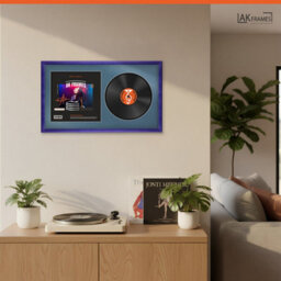 "30X17"" Purple Classic Vinyl Record Frame With Pompadour Mount For 12 Inch Lp Album Cover & Disc - Ak Frames" - thumbnail 5