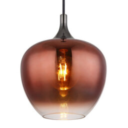 Luminosa Lighting Luminosa Maxy 24Cm Dome Pendant Ceiling Light Matt Black Copper Glass Shade 1X E27 - thumbnail 3