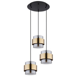 Luminosa Lighting Luminosa Milley Cluster Pendant Ceiling Light Matt Black Glass Shade 3X E27 - thumbnail 2