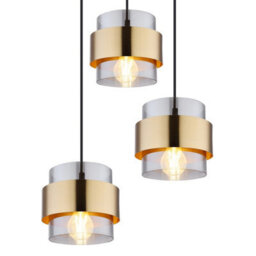 Luminosa Lighting Luminosa Milley Cluster Pendant Ceiling Light Matt Black Glass Shade 3X E27 - thumbnail 3