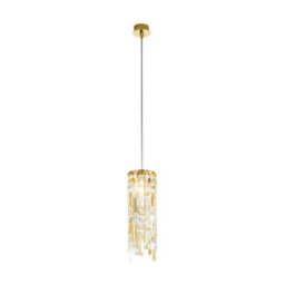Luminosa Lighting Luminosa Prisma Designer Crystal Pendant Light Polished Gold, 1X G9
