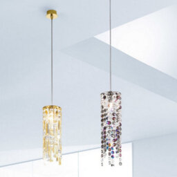 Luminosa Lighting Luminosa Prisma Designer Crystal Pendant Light Polished Gold, 1X G9 - thumbnail 2