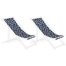 Beliani Set Of 2 Sun Lounger Replacement Fabrics Anzio/avellino 113 X 44 Cm Navy Blue - thumbnail 1