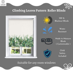 Lister Cartwright Blackout Roller Blinds Child Safety Included Beautiful Design, Climbing Leaves , 180 X 140 Cm - thumbnail 3