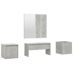 Vidaxl Hallway Furniture Set Concrete Grey Engineered Wood - thumbnail 2